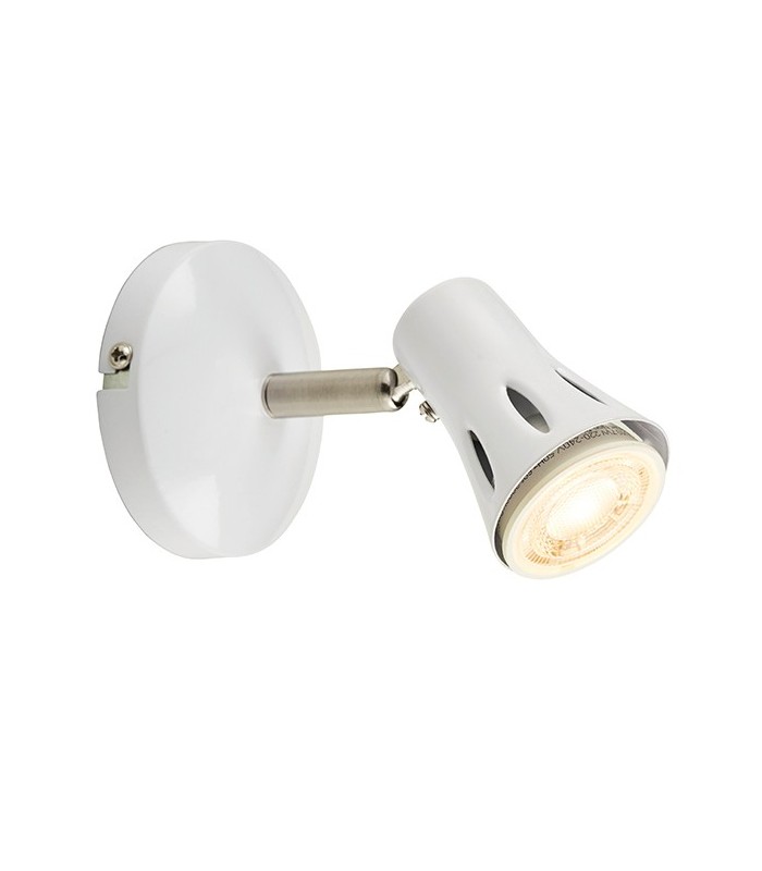 1 Light Spotlight Gloss White, Satin Chrome Plate, GU10 - 2