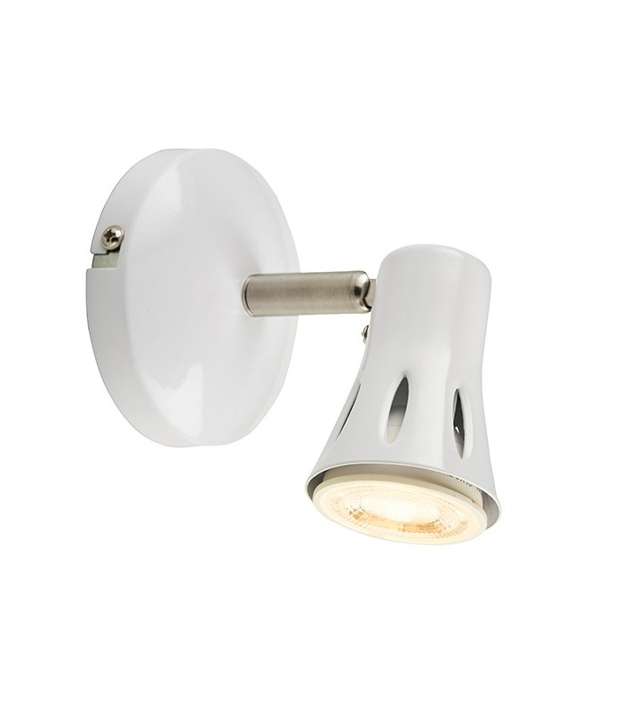 1 Light Spotlight Gloss White, Satin Chrome Plate, GU10 - 3