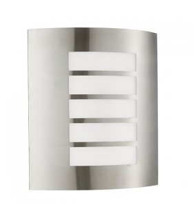 Integrated LED PIR 1 Light Outdoor Wall Light Brushed Stainless Steel, Opal Polypropylene IP44 - 2