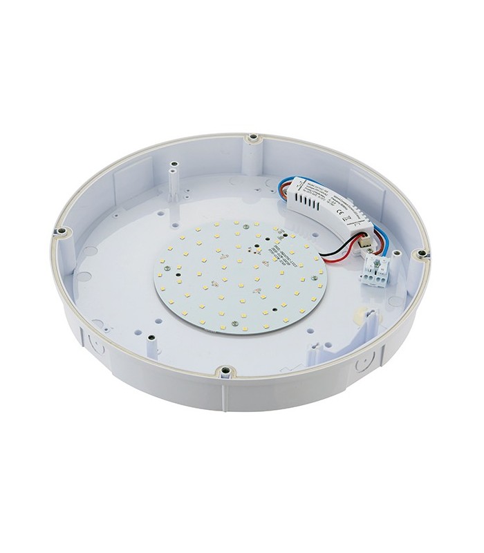 Integrated LED Outdoor Flush Light Gloss White, Opal IP65 - 3