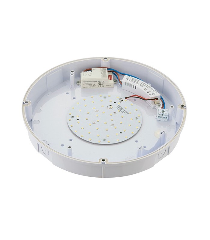Integrated LED Outdoor Flush Light Gloss White, Opal IP65 - 3