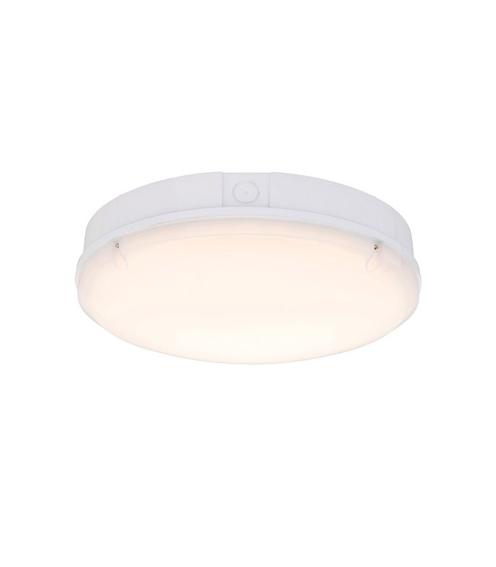 Integrated LED Outdoor Emergency Flush Light Gloss White, Opal IP65 - 2