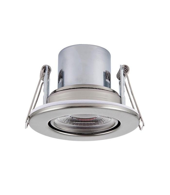 Fire Rated Integrated LED Tilt Recessed Light Satin Nickel Plate, Acrylic - 2