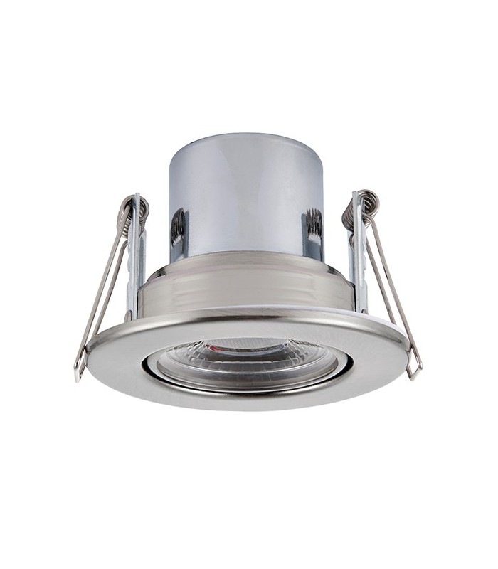 Fire Rated Integrated LED Tilt Recessed Light Satin Nickel Plate, Acrylic - 2