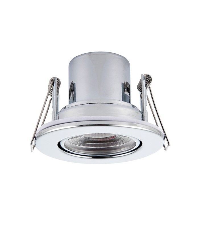 Fire Rated Integrated LED Tilt Recessed Light Chrome Plate, Acrylic - 2