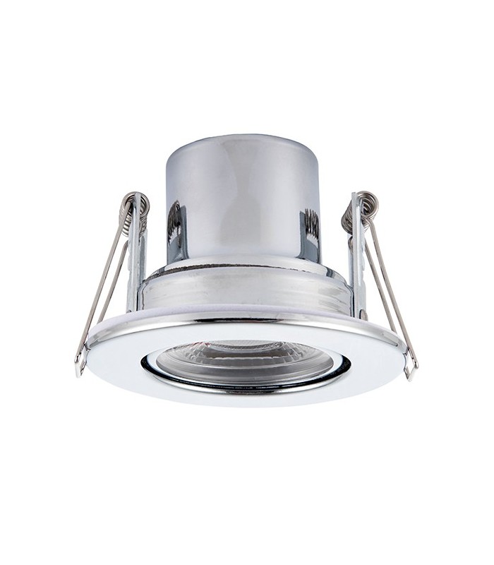 Fire Rated Integrated LED Tilt Recessed Light Chrome Plate, Acrylic - 2