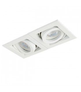 LED Twin Recessed Light Matt White - 2