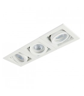 LED Triple Recessed Light Matt White - 2