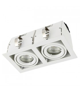 LED Twin Tiltable Recessed Light Matt White - 2