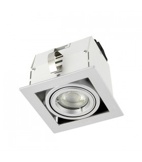 LED Single Tiltable Recessed Light Matt Silver - 2