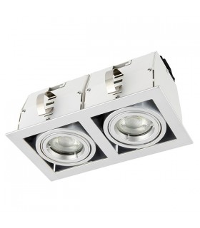 LED Twin Tiltable Recessed Light Satin Silver - 2