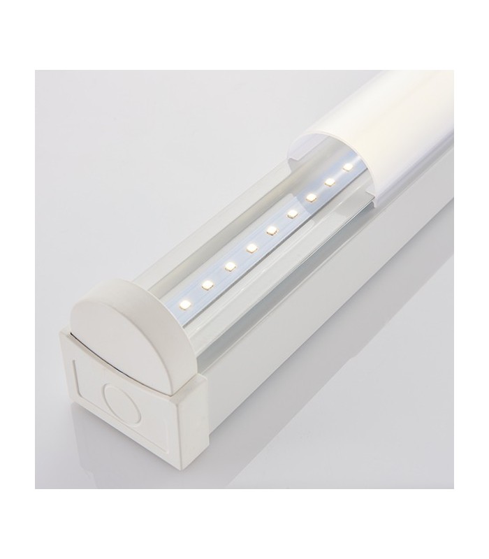 Integrated LED Linear Emergency Batten Flush Light Opal, Gloss White - 3