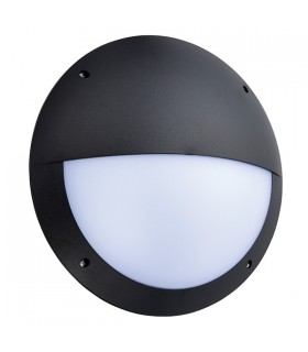Integrated LED Outdoor Microwave Wall Light Matt Black Textured, Opal IP65 - 2