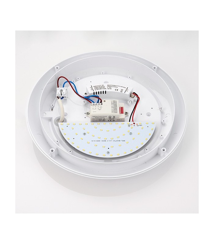 Integrated LED Outdoor Microwave Wall Light Matt White Textured, Opal IP65 - 3