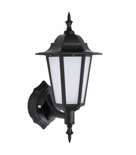 Integrated LED 1 Light Outdoor Wall Lantern Matt Black Textured, Frosted IP44 - 2
