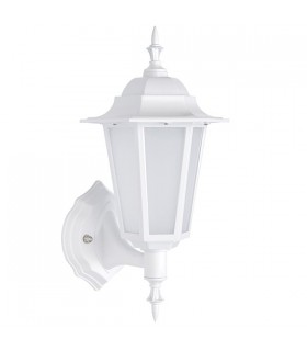Integrated LED 1 Light Outdoor Wall Lantern Matt White Textured, Frosted IP44 - 2