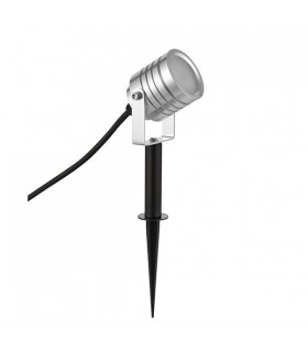Integrated LED 1 Light Outdoor Spike Light Silver Anodised, Frosted IP65 - 2