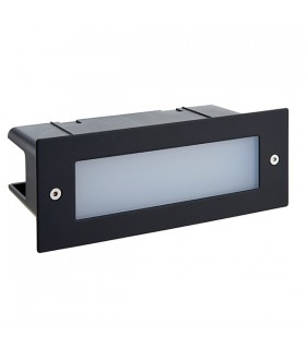 Integrated LED Outdoor Recessed Wall Light Textured Black, Frosted IP44 - 2