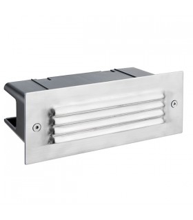 Integrated LED Outdoor Recessed Wall Light Marine Grade Brushed Stainless Steel, Frosted IP44 - 2
