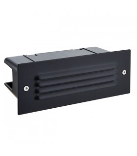 Integrated LED Outdoor Recessed Wall Light Textured Black, Frosted IP44 - 2