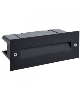 Integrated LED Outdoor Recessed Wall Light Textured Black, Frosted IP44 - 2