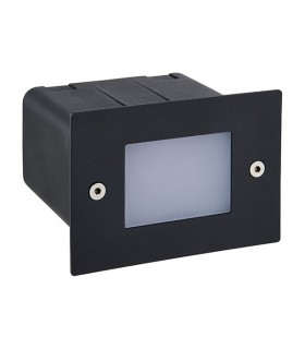 Integrated LED Outdoor Recessed Wall Light Textured Black, Frosted IP44 - 2