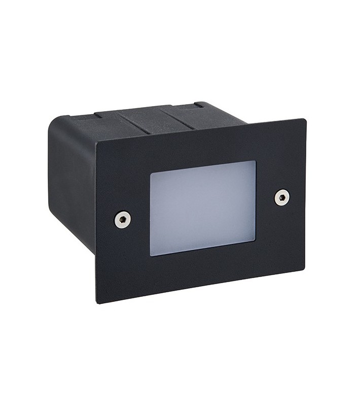 Integrated LED Outdoor Recessed Wall Light Textured Black, Frosted IP44 - 2