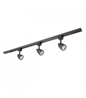 LED 3 Light Track Light Kit Matt Black, Black Plastic - 2