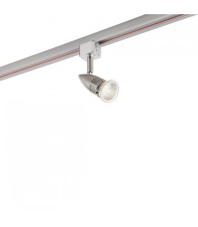 1 Light LED Track Head Light Only Satin Chrome Plate, Silver - 2