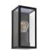 1 Light Outdoor Wall Lantern Matt Black, Glass IP44, E27 - 2