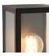1 Light Outdoor Wall Lantern Matt Black, Glass IP44, E27 - 3