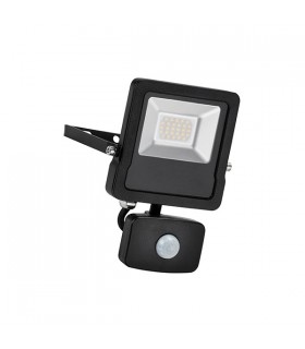 Integrated LED PIR Outdoor Wall Flood Light Matt Black, Glass IP44 - 2