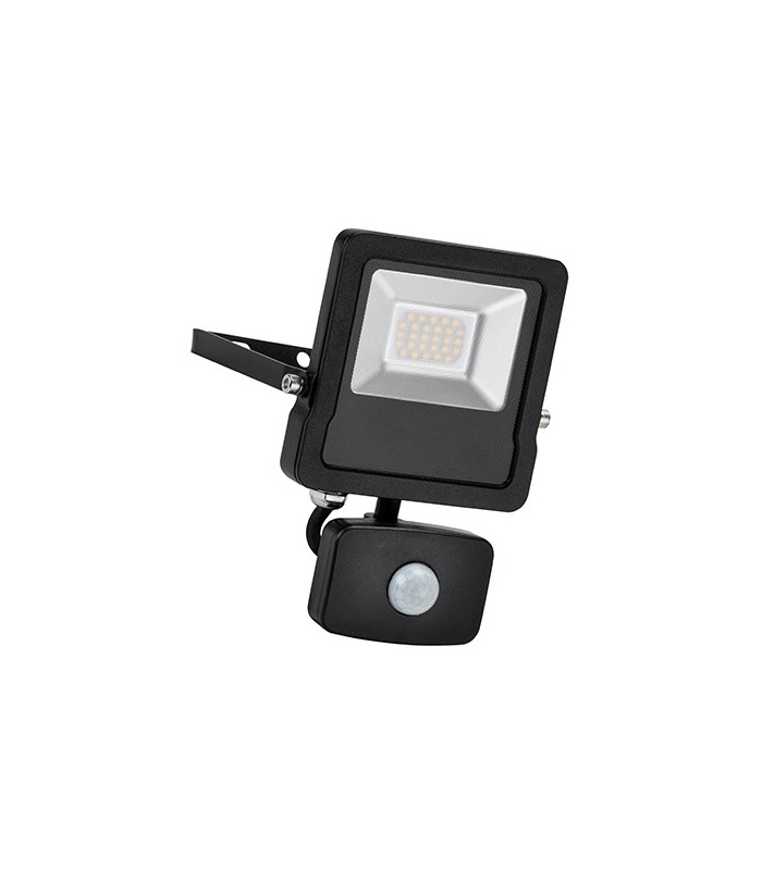 Integrated LED PIR Outdoor Wall Flood Light Matt Black, Glass IP44 - 2