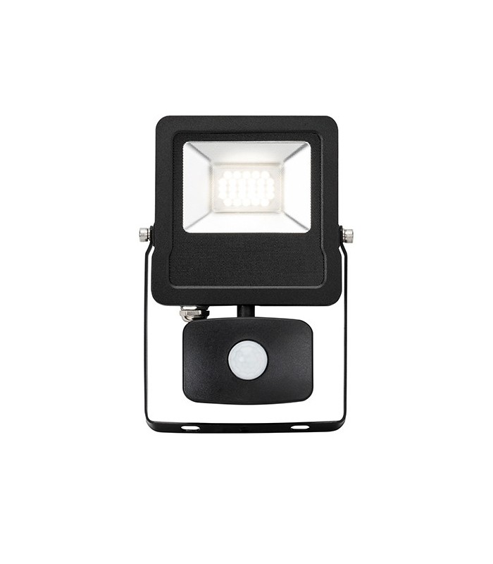 Integrated LED PIR Outdoor Wall Flood Light Matt Black, Glass IP44 - 4