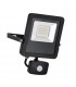 Integrated LED PIR Outdoor Wall Flood Light Matt Black, Glass IP44 - 2