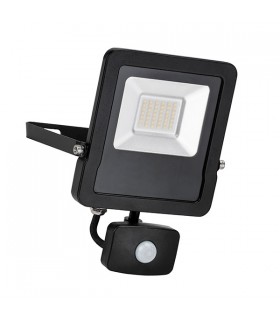 Integrated LED PIR Outdoor Wall Flood Light Matt Black, Glass IP44 - 2