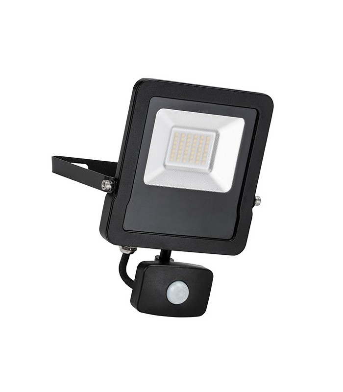 Integrated LED PIR Outdoor Wall Flood Light Matt Black, Glass IP44 - 2