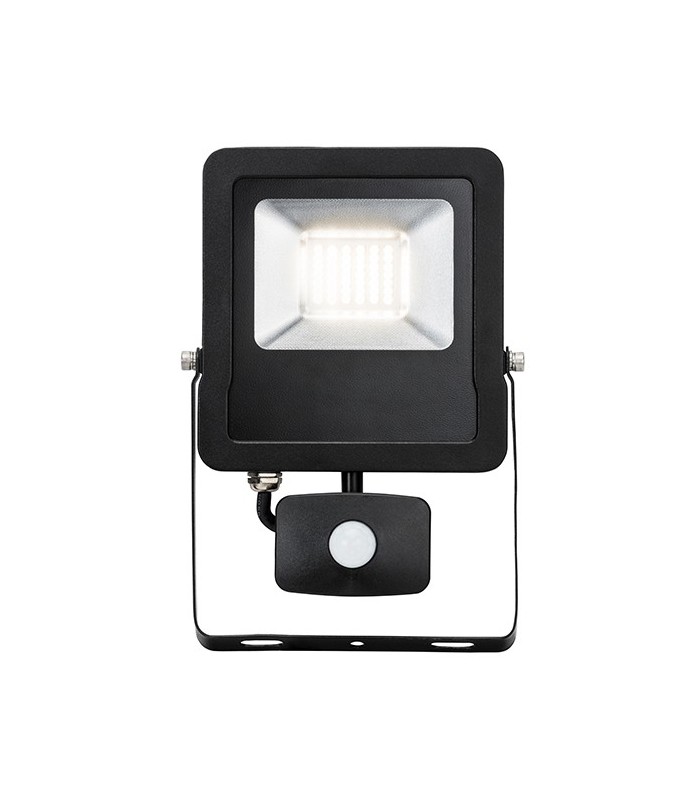 Integrated LED PIR Outdoor Wall Flood Light Matt Black, Glass IP44 - 4