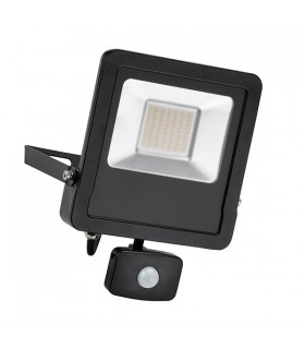 Integrated LED PIR Outdoor Wall Flood Light Matt Black, Glass IP44 - 2
