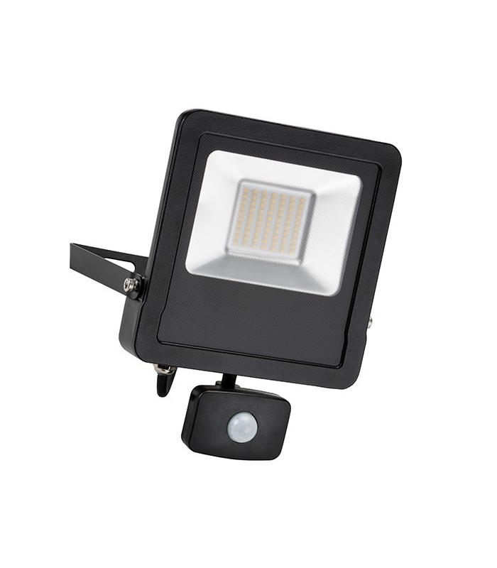 Integrated LED PIR Outdoor Wall Flood Light Matt Black, Glass IP44 - 2