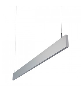Integrated LED Linear Baton Pendant Bar Silver Anodised, Frosted IP40 - 2
