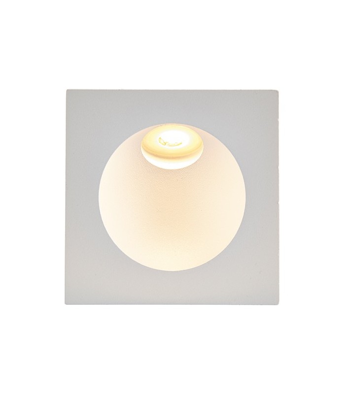 Integrated LED 1 Light Outdoor Recessed Light Textured Matt White, Glass IP65 - 3