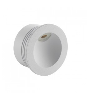 Integrated LED 1 Light Outdoor Recessed Light Textured Matt White, Glass IP65 - 2