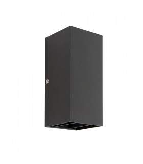 Integrated LED 2 Light Outdoor Up Down Wall Light Matt Black, Glass IP44 - 2