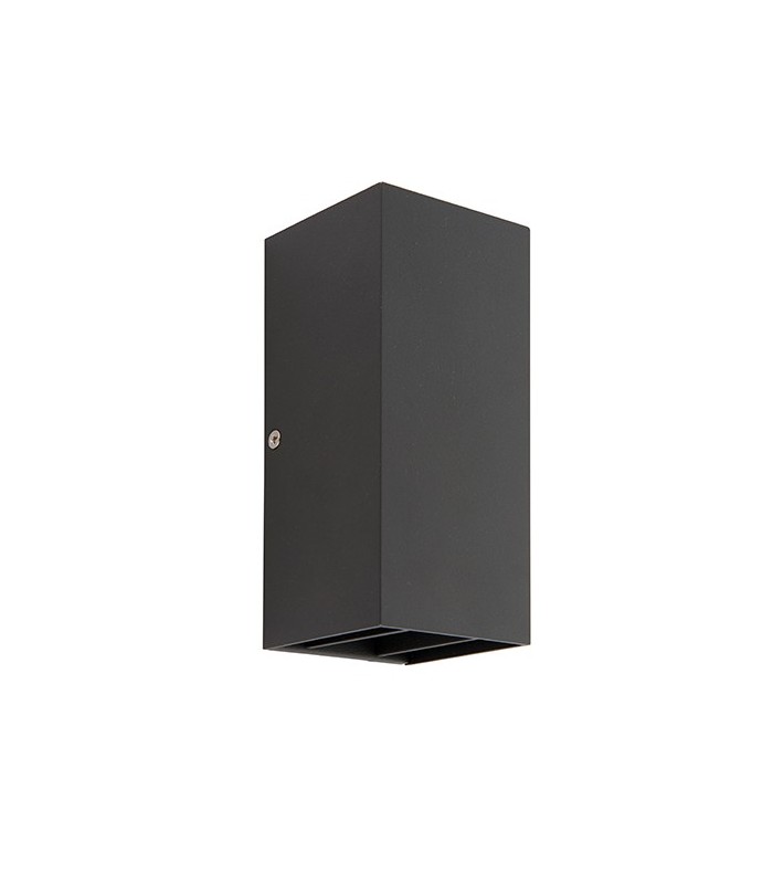 Integrated LED 2 Light Outdoor Up Down Wall Light Matt Black, Glass IP44 - 2