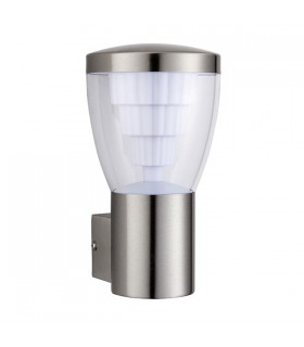 Integrated LED 1 Light Outdoor Wall Light Brushed Stainless Steel, Clear IP44 - 2