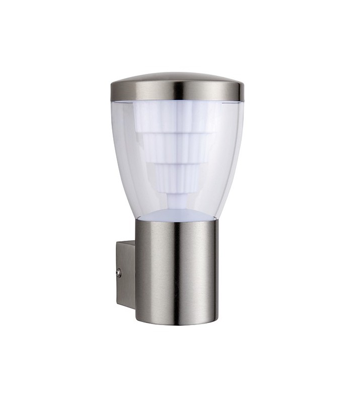 Integrated LED 1 Light Outdoor Wall Light Brushed Stainless Steel, Clear IP44 - 2