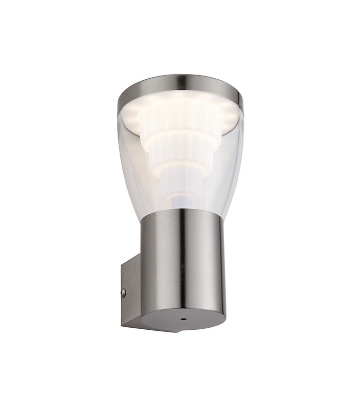 Integrated LED 1 Light Outdoor Wall Light Brushed Stainless Steel, Clear IP44 - 3