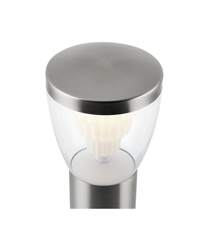 Integrated LED 1 Light Outdoor Bollard Brushed Stainless Steel, Clear IP44 - 3
