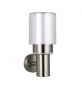 Integrated LED 1 Light Outdoor Wall Light Brushed Stainless Steel, Clear IP44 - 2
